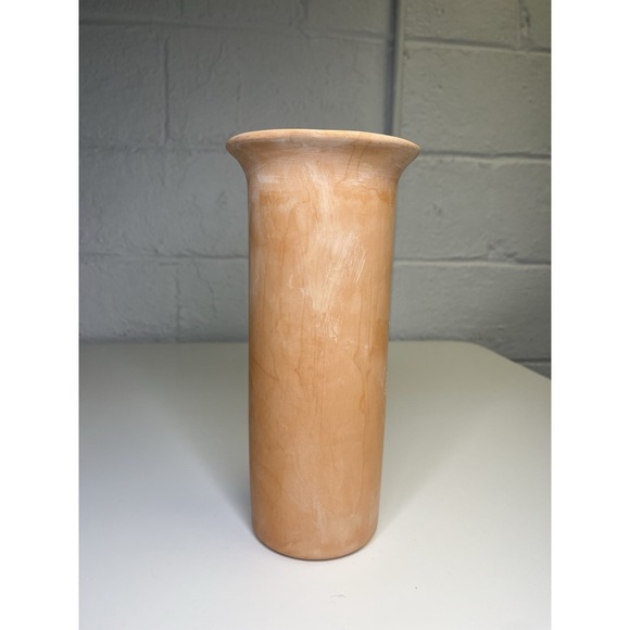 Rosenthal Netter Vintage Terracotta Flared Vase Hand Painted Flowers Green - Picture 5 of 11